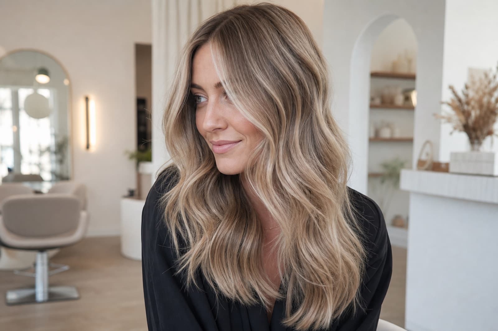 Moderne frisørsalon i Ballerup med balayage og elegant hårstyling